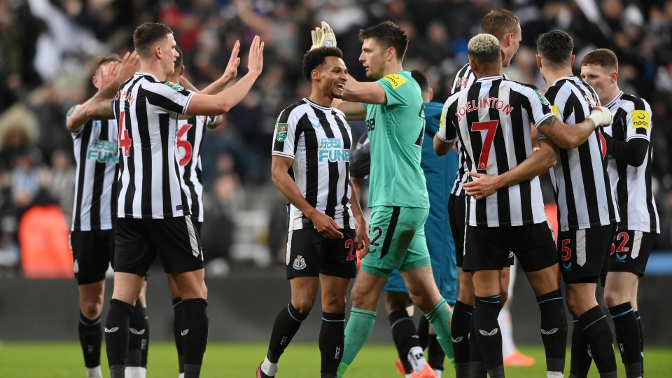 31-01-2023 - Il Newcastle festeggia la qualificazione alla finale di League Cup/Carabao Cup 31-01-2023 - Il Newcastle festeggia la qualificazione alla finale di League Cup/Carabao Cup