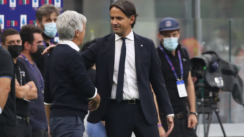 Gian Piero Gasperini e Simone Inzaghi, allenatori rispettivamente di Atalanta e Inter