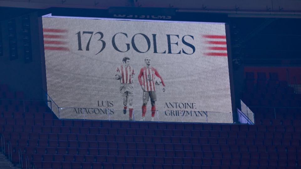 Antoine Griezmann raggiunge Luis Aragones a quota 173 gol con i Colchoneros