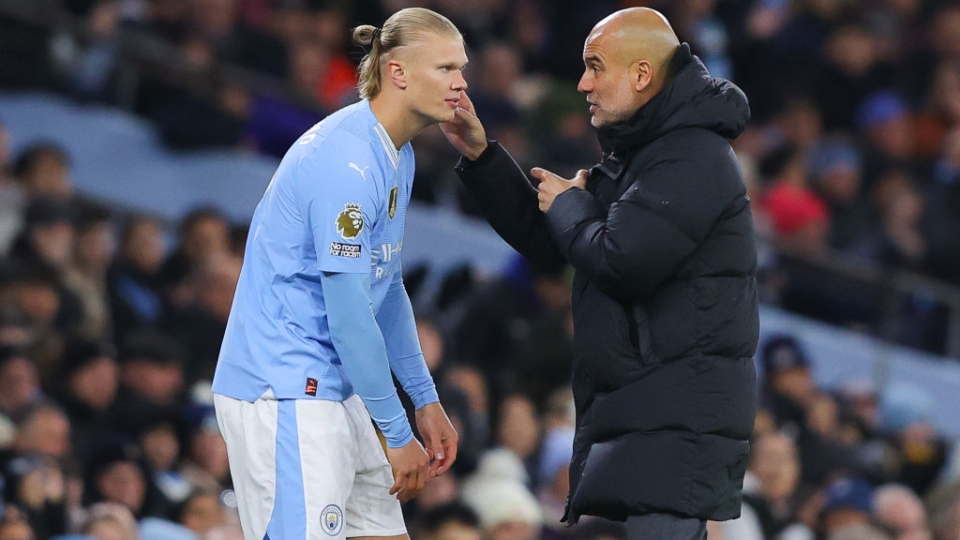 Erling Haaland e Pep Guardiola, Manchester City