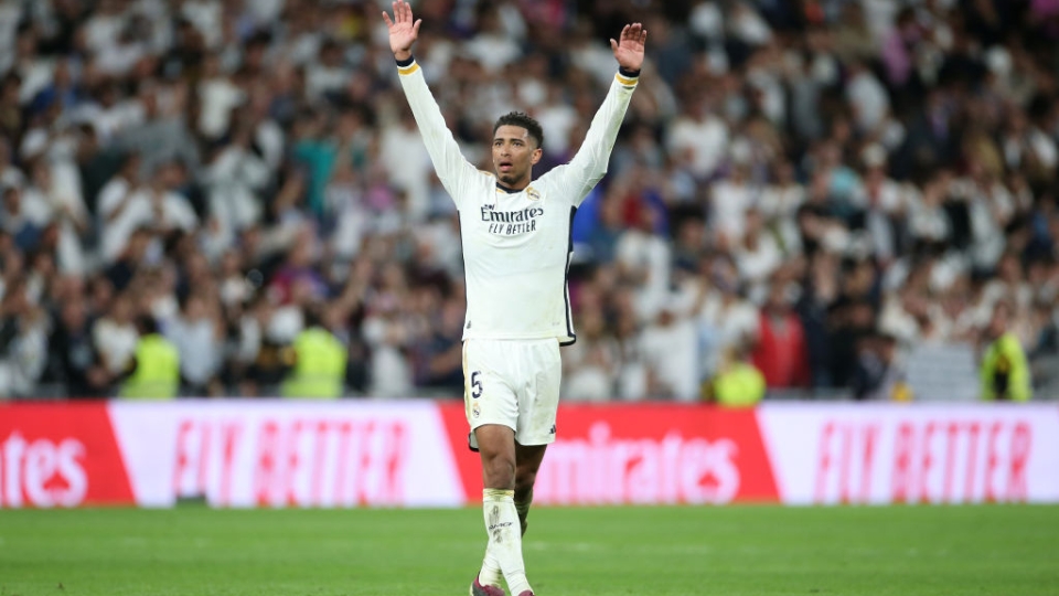Jude Bellingham (Real Madrid) esulta dopo il gol decisivo nel Clasico