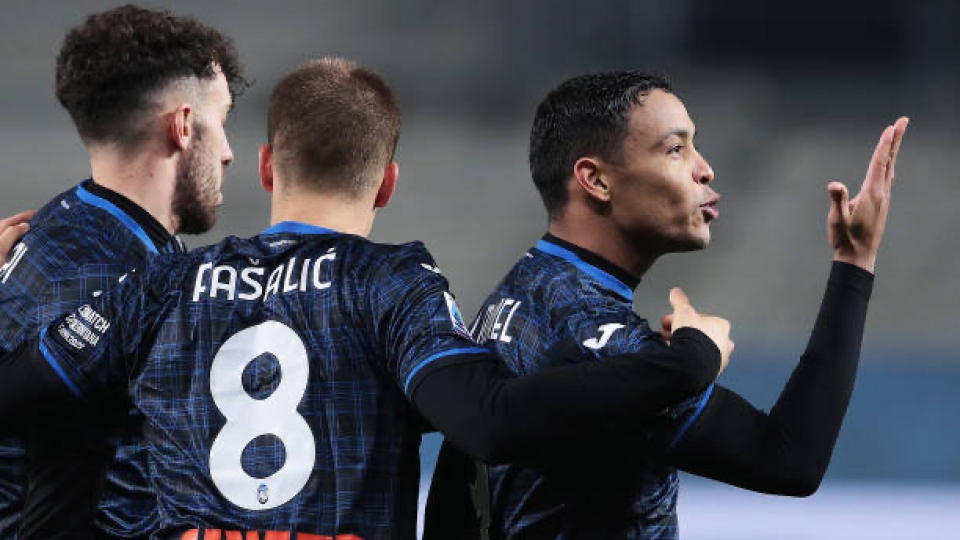 Muriel esulta dopo il gol segnato contro la Salernitana Atalanta