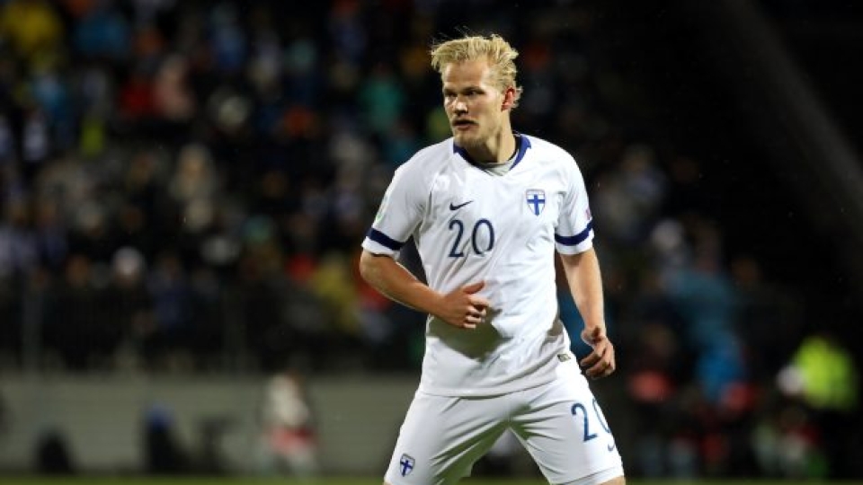 Joel Pohjanpalo con la maglia della Finlandia