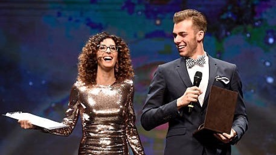 Teresa Mannino con Gregorio Paltrinieri Teresa Mannino
