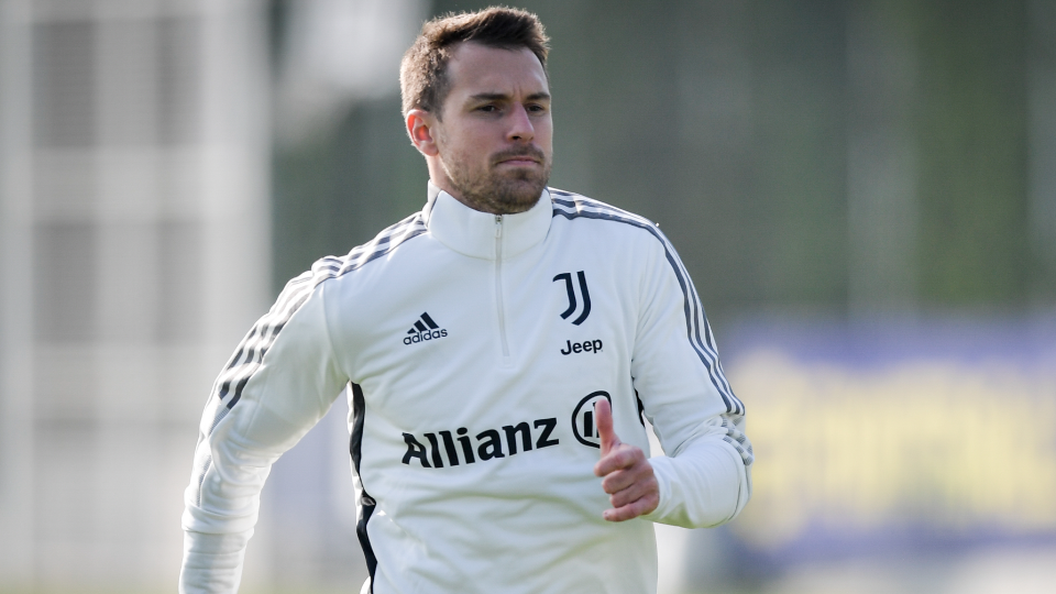 Aaron Ramsey at Juventus training Aaron Ramsey