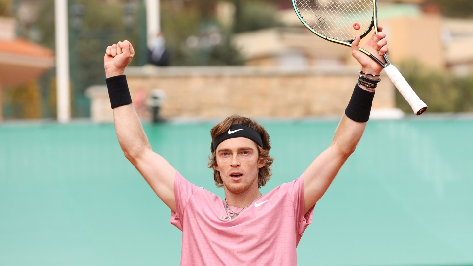Andrey Rublev celebrates
