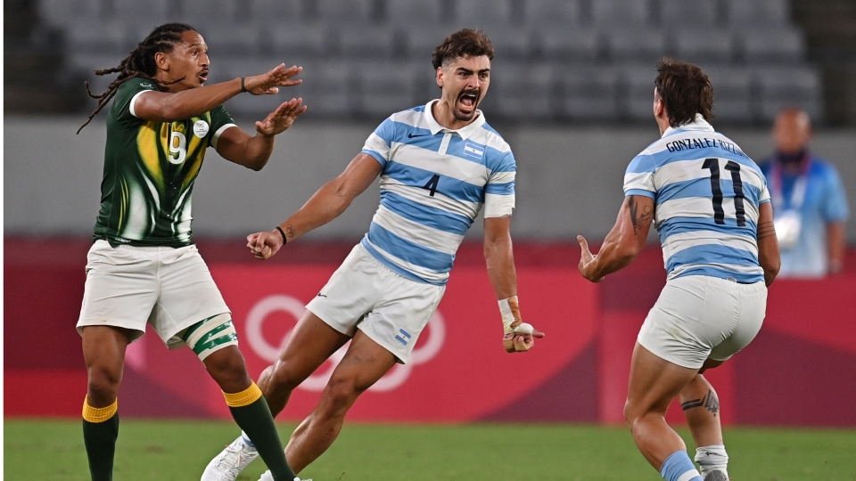 Argentina v South Africa mens quarter final rugby sevens match 07272021