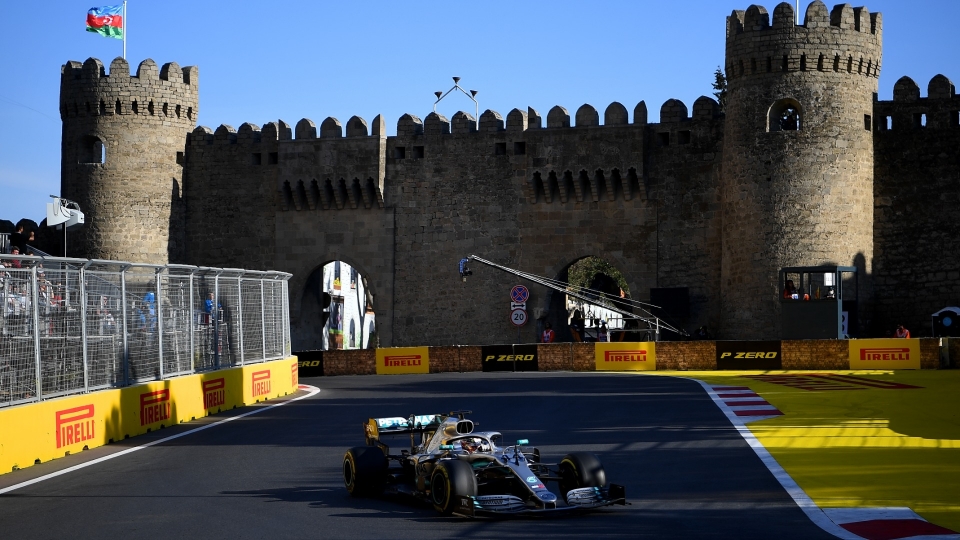 Lewis Hamilton in Baku Azerbaijan - cropped