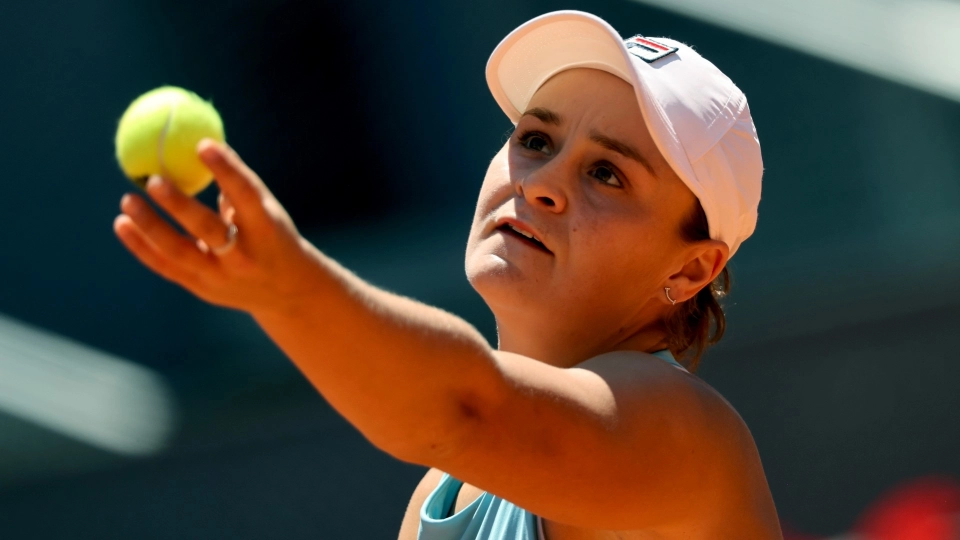 Ashleigh Barty in action at the Madrid Open