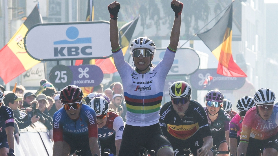 Balsamo sul traguardo della Gand-Wevelgem 2022 Balsamo