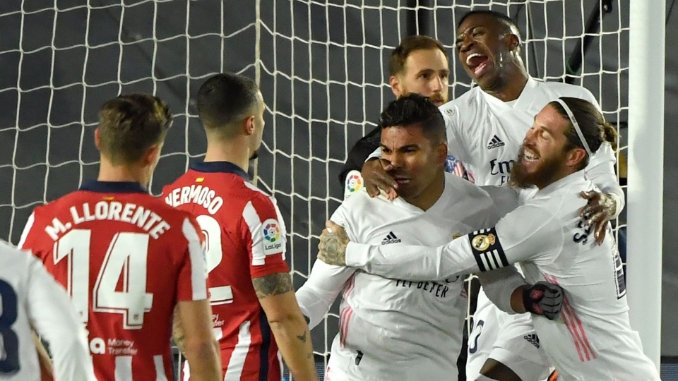 Casemiro Ramos Vinicius Real Madrid Atletico Madrid La Liga Casemiro Ramos Vinicius Real Madrid Atletico Madrid La Liga