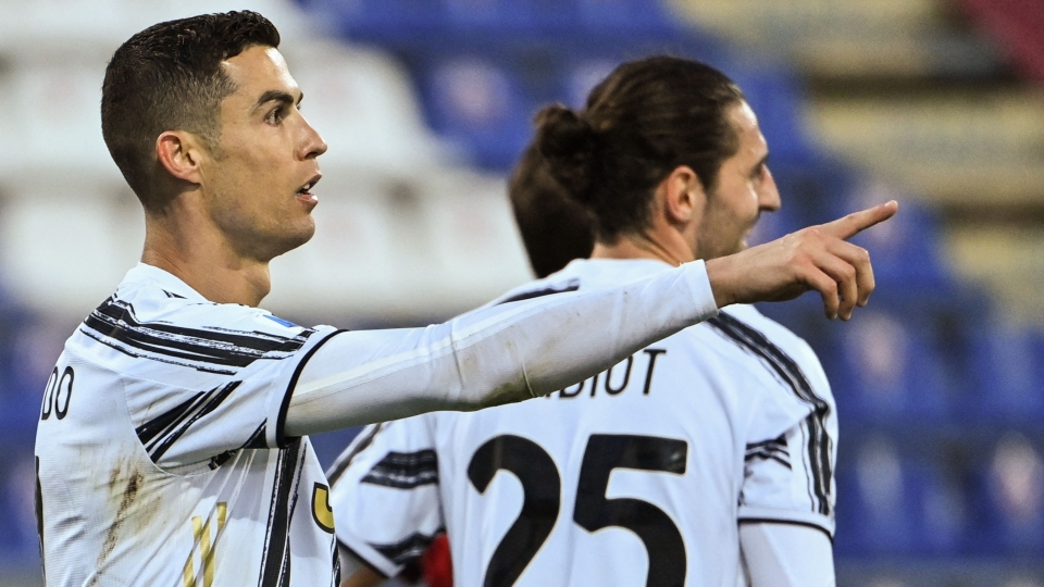 Cristiano Ronaldo celebrating Cagliari Juventus Serie A