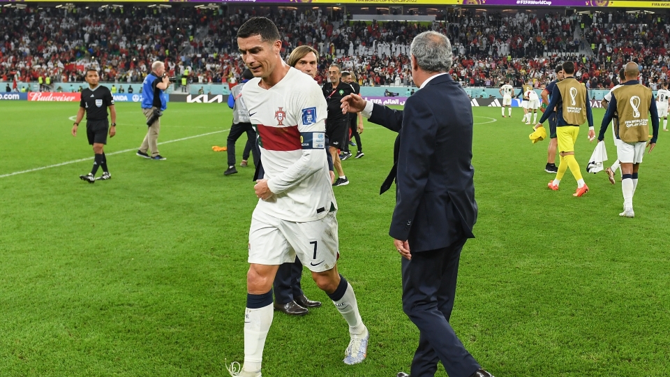 Cristiano Ronaldo Fernando Santos Morocco v Portugal Quarter Final FIFA World Cup Qatar 12102022