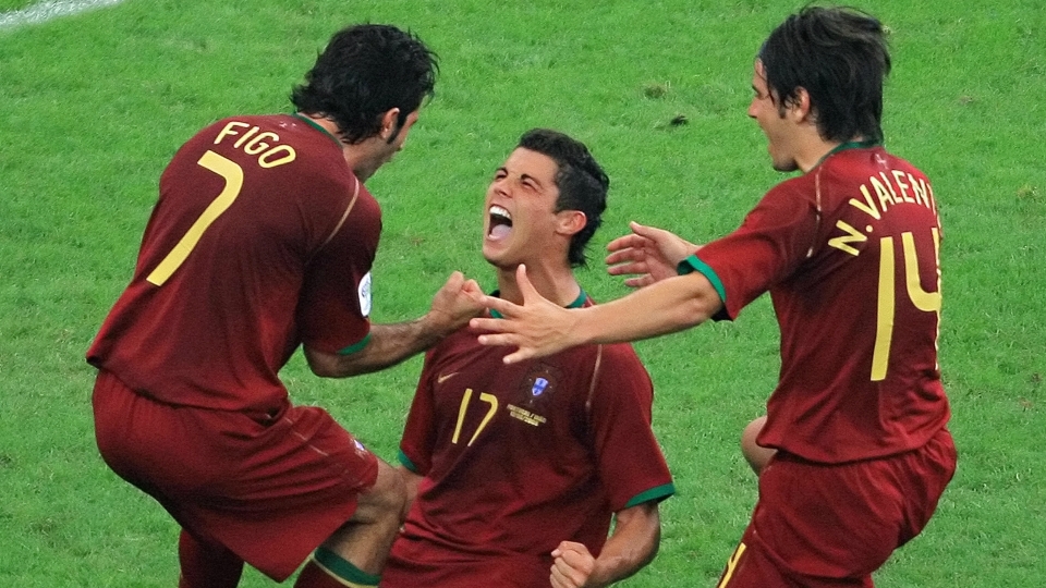 Cristiano Ronaldo Luis Figo Portugal v Iran FIFA World Cup 06172006