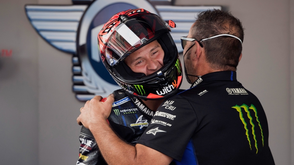 Fabio Quartararo celebrates his latest pole