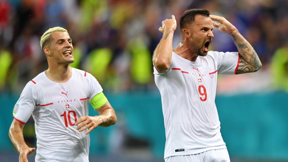 Granit Xhaka, Haris Seferovic, Switzerland, Euro 2020 Granit Xhaka, Haris Seferovic, Switzerland, Euro 2020