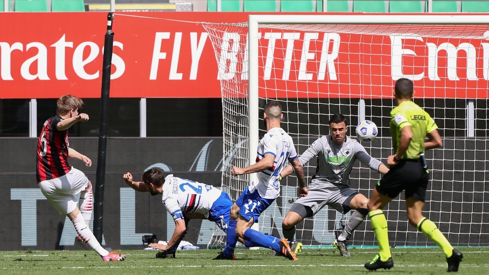 Hauge gol Sampdoria-Milan