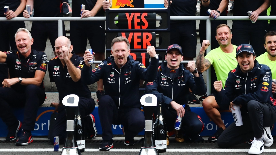 Horner, Verstappen, Perez