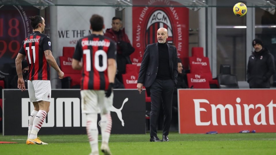 Ibrahimovic Calhanoglu Pioli Milan-Torino Ibrahimovic Calhanoglu Pioli Milan-Torino
