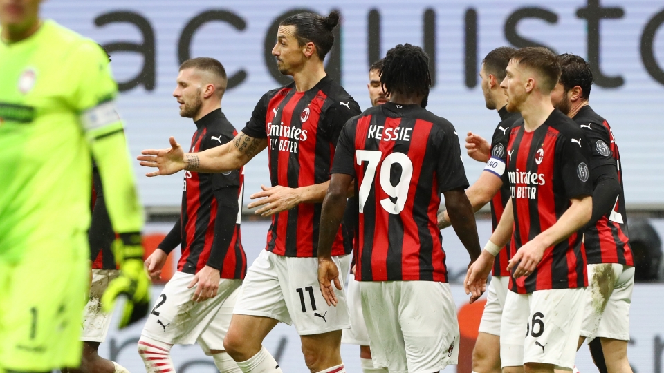 Ibrahimovic celebrating Milan Crotone Ibrahimovic celebrating Milan Crotone