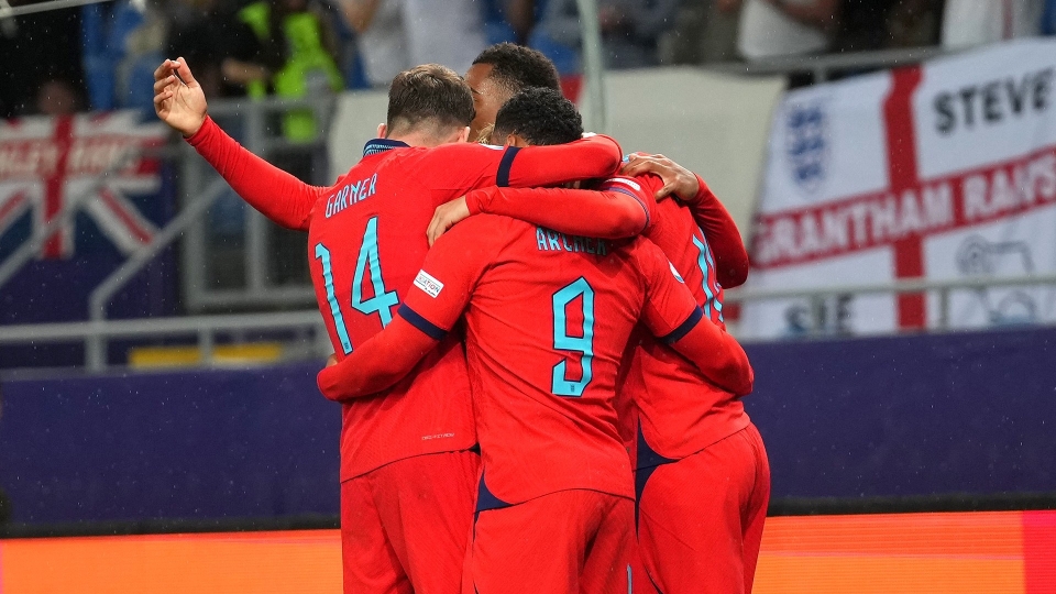 Esultanza Inghilterra Under 21 agli Europei in Georgia e Romania, 2023 Inghilterra Under 21