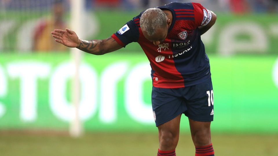 Joao Pedro celebrating Cagliari Spezia Serie A Joao Pedro celebrating Cagliari Spezia Serie A