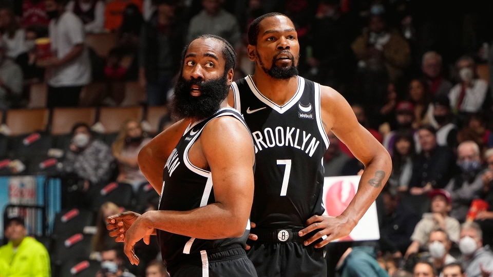 Kevin Durant James Harden Brooklyn Nets Toronto Raptors NBA 11072021