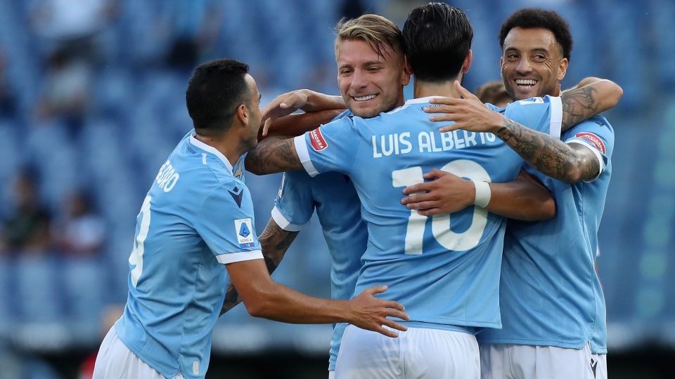 Lazio celebrates goal against Spezia Serie A