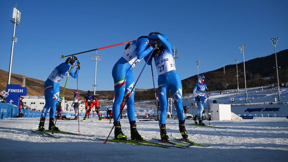 Le azzurre dopo lo skiathlon