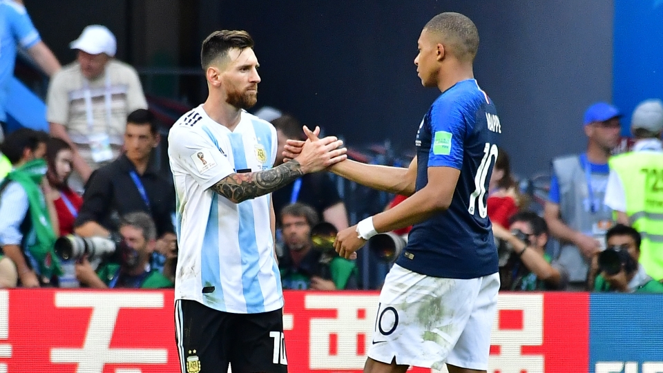 Lionel Messi Kylian Mbappé Argentina Francia 2018