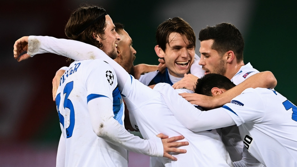 Liverpool Atalanta celebrating Champions League Liverpool Atalanta celebrating Champions League