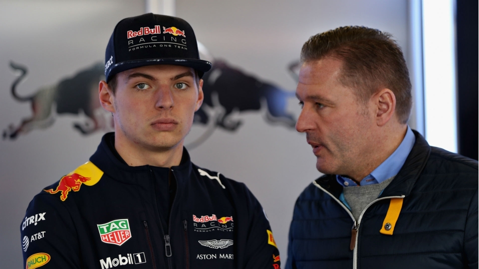 Max Verstappen and father Jos Max and Jos Verstappen - cropped