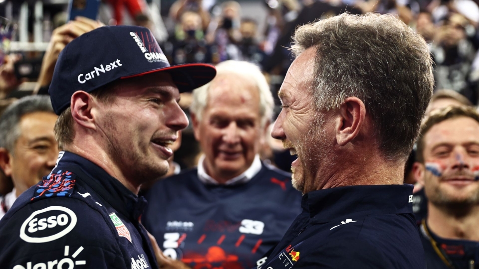 Max Verstappen and Christian Horner