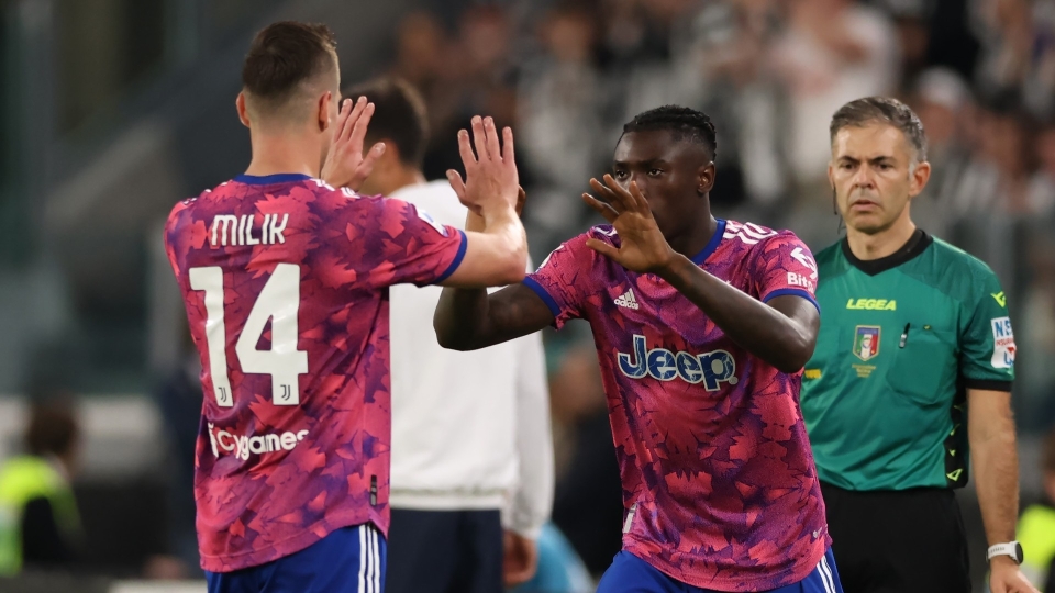 Moise Kean e Arkadiusz Milik, Juventus 2022-2023. Foto di Jonathan Moscrop per Getty Images