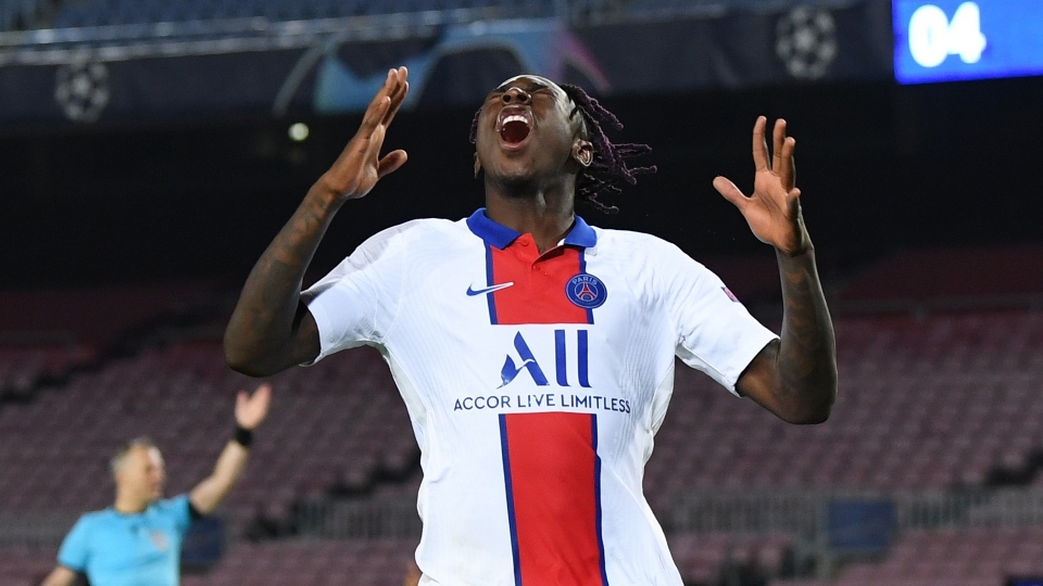 Moise Kean PSG Barcelona 2021