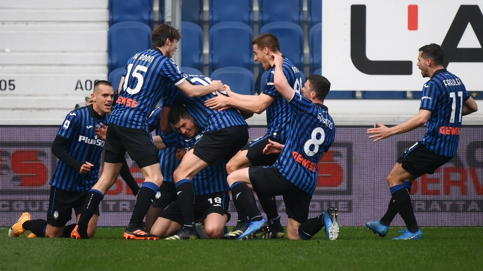Malinovskyi celebrating Atalanta Juventus Serie A
