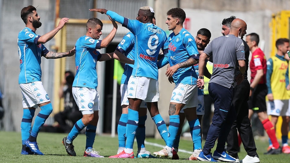 Napoli celebrating Spezia Serie A Napoli celebrating Spezia Serie A