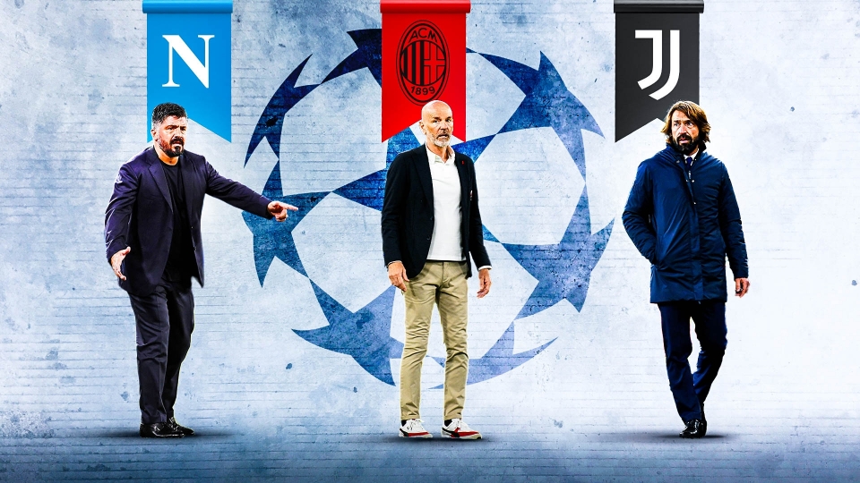 Napoli Milan Juventus Gattuso Pioli Pirlo Champions League