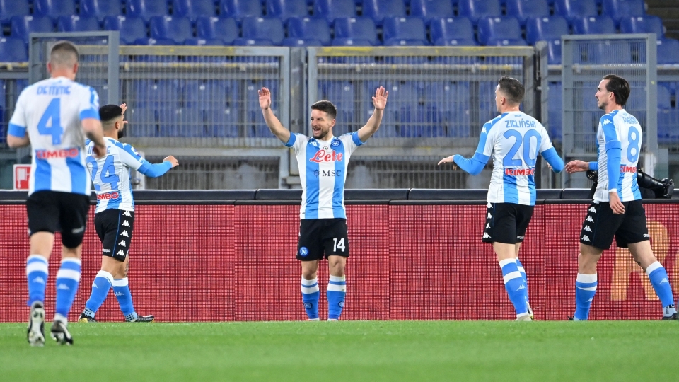 Napoli Roma Dries Mertens celebration