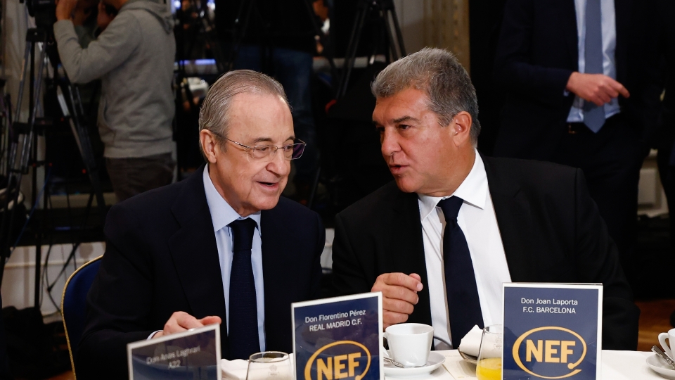 Florentino Perez and Joan Laporta both support the European Super League Perez Laporta