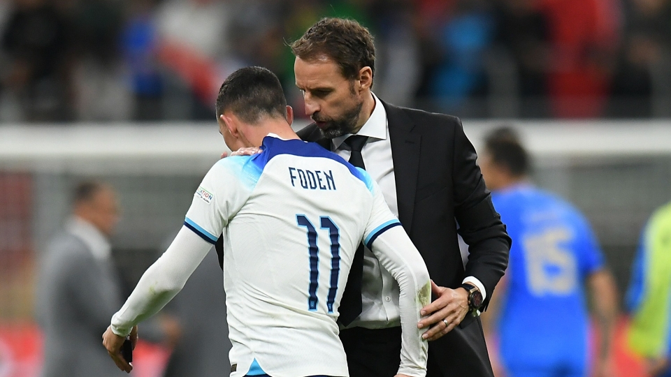 Phil Foden and Gareth Southgate