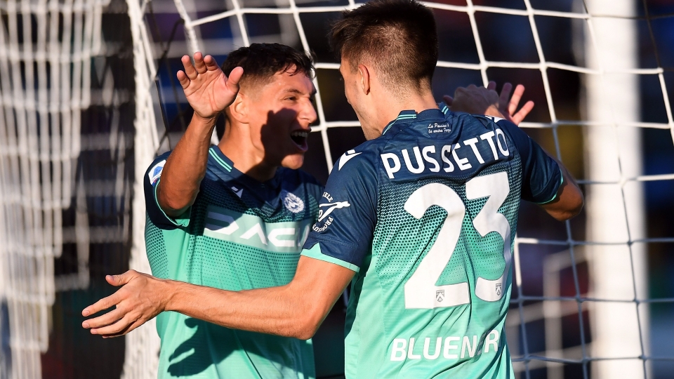 Pussetto Udinese celebrating Venezia Serie A Pussetto Udinese celebrating Venezia Serie A