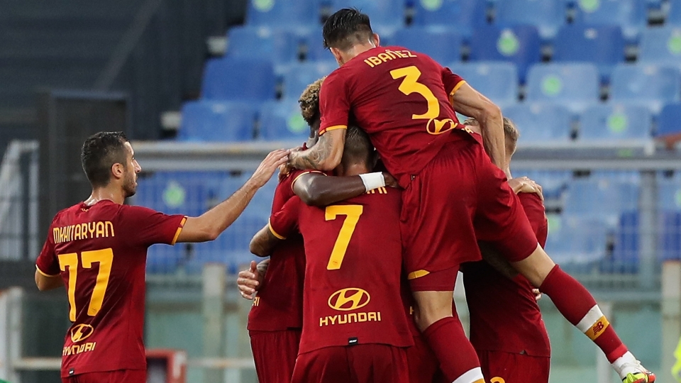 Roma celebrating Conference League