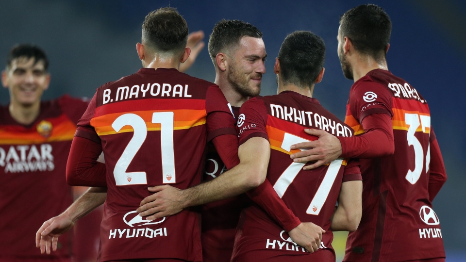 Roma celebrating Verona Serie A Roma celebrating Verona Serie A