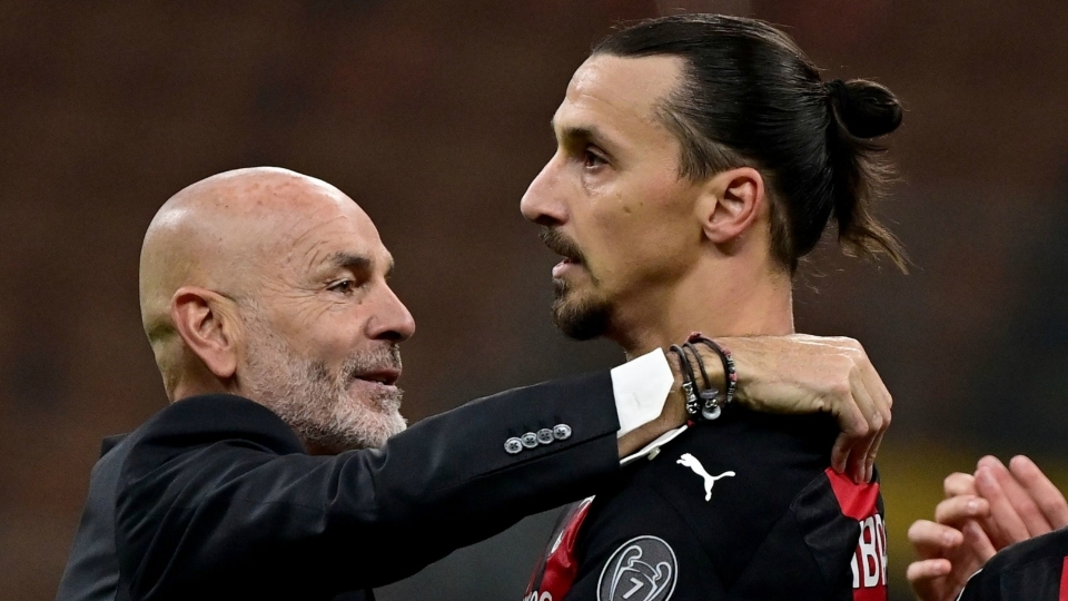 Stefano Pioli and Zlatan Ibrahimovic