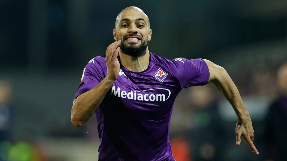 Sofyan Amrabat durante Fiorentina-Torino di Coppa Italia 2022-2023. Foto di Matteo Ciambelli per Getty Images