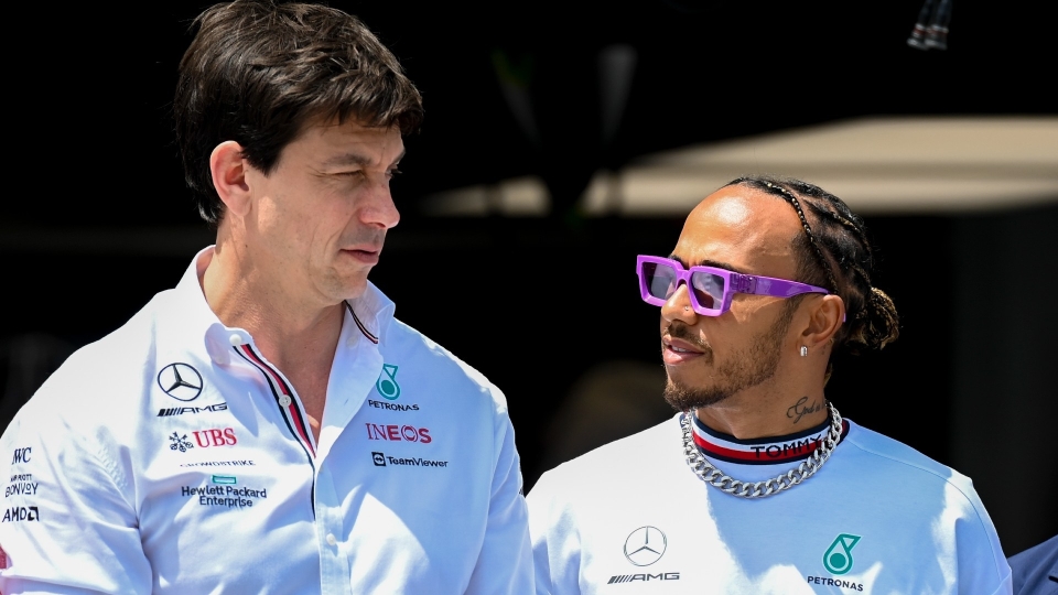 Toto Wolff and Lewis Hamilton