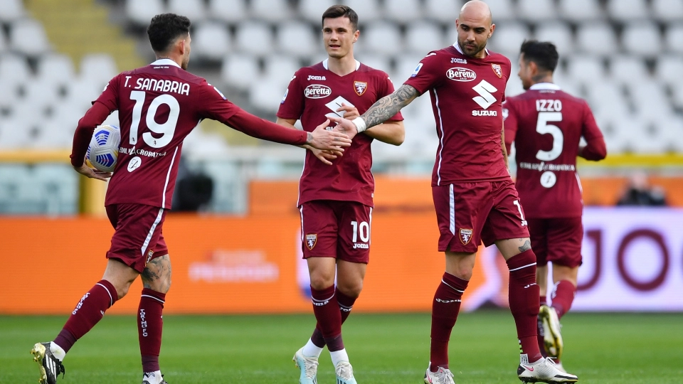 Torino celebrating Sassuolo Serie A