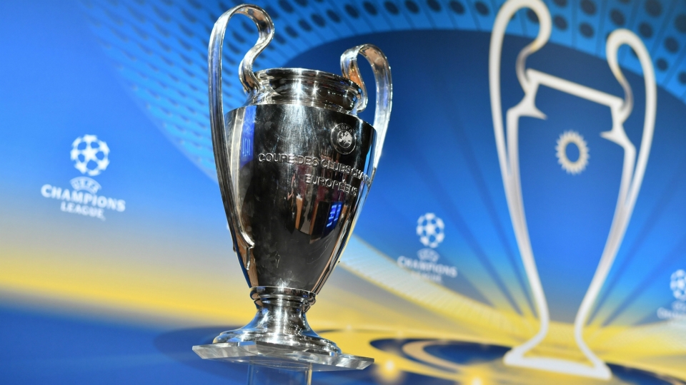 UEFA Champions League football cup ahead of the draw for the semifinals round in Nyon 13042018