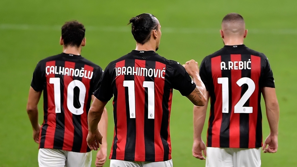 Zlatan Ibrahimovic (centre) is back for Milan